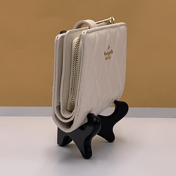 KATE SPADE Carey Medium Compact Bifold Wallet Parchment Color - Picture 8 of 15